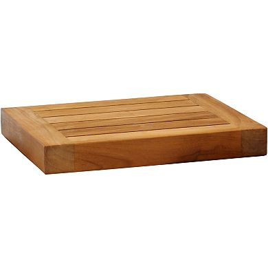 12" Moa Floating Teak Wall Shelf