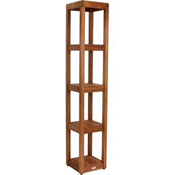 Sula Square Five-Tier Teak Bath Stand