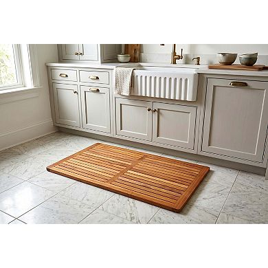 Spa Kitchen Anti-Fatigue Teak Floor Mat