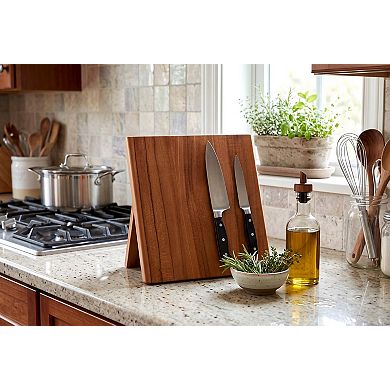 Manada Folding Teak Magnetic Knife Storage Block