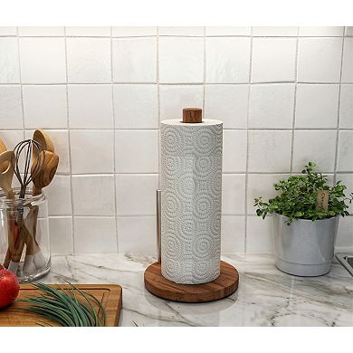Manada Teak & Stainless Steel Paper Towel Holder
