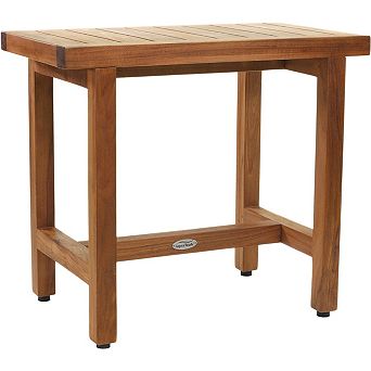 24" Spa Lotus Teak Shower Bench with Elevated Height