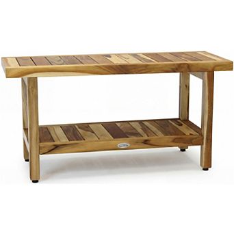 36" Spa-Shield Teak Shower Bench with Shelf