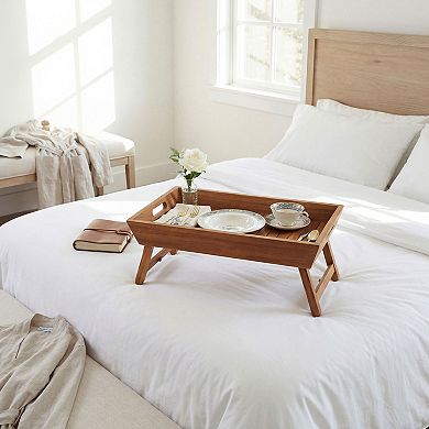 Manada Teak Bed Tray with Fold Out Legs