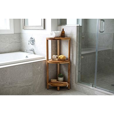 Kai Clear-Shield Corner Teak Bath Stand