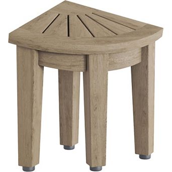 Patented Kai Mist-Shield Angled Corner Teak Shaving & Washing Foot Rest