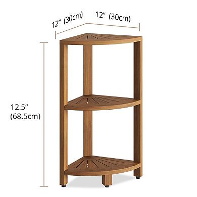 Kai-Petite Three-Tier Corner Teak Bath Stand