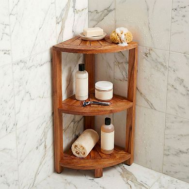 Kai-Petite Three-Tier Corner Teak Bath Stand