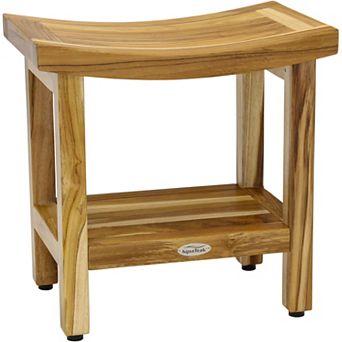 Patented 18" Sumba Clear-Shield Teak Shower Bench with Shelf