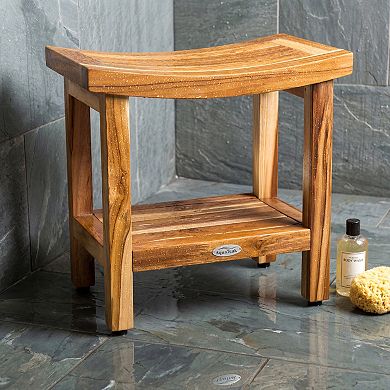 Patented 18" Sumba Clear-Shield Teak Shower Bench with Shelf