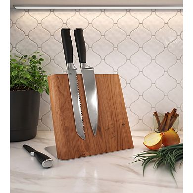 Manada Teak & Stainless Magnetic Knife Storage