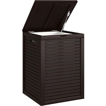 Spa Mocha-Shield Large-Size Teak Laundry or Storage Hamper