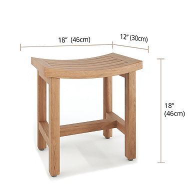 Patented 18" Sumba Lotus Teak Shower Bench