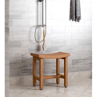 Patented 18" Sumba Lotus Teak Shower Bench