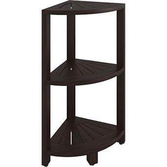 Kai-Petite Mocha-Shield Three-Tier Teak Corner Bath Stand