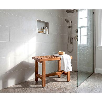 Patented 24" Grate Lotus Teak Shower Bench
