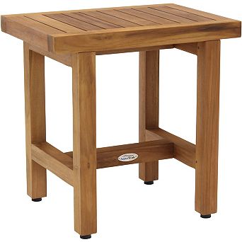 Patented 18" Spa Lotus Teak Shower Bench