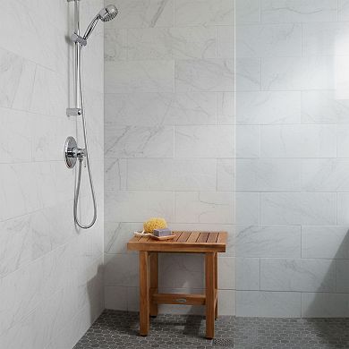 Patented 18" Spa Lotus Teak Shower Bench