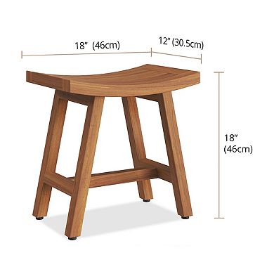 Patented 18" Asia Lotus Teak Shower Bench