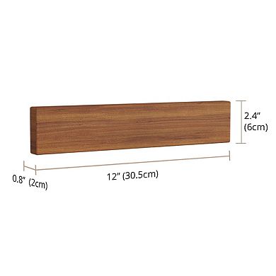 12" Manada Wall Mount Teak Knife Holder