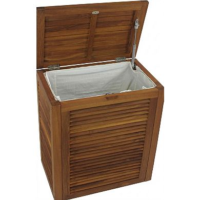 The Original Nila Teak Wall Hugging Louvered Large Hamper