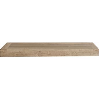 36" Moa Mist-Shield Floating Teak Wall Shelf