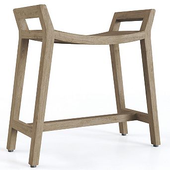Patented Asia Ascend Mist-Shield Teak Shower Bench with Elevated Height