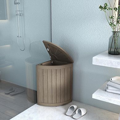 Kai Mist-Shield Corner Teak Laundry & Storage Hamper