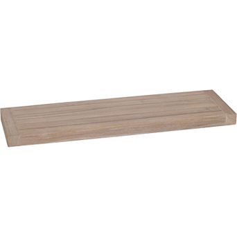 24" Moa Mist-Shield Floating Teak Wall Shelf