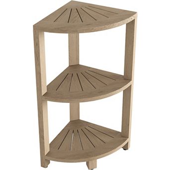 Kai-Petite Mist-Shield Three-Tier Corner Teak Bath Stand