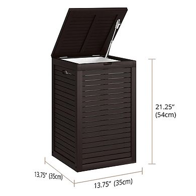 Spa Mocha-Shield Medium-Size Teak Laundry or Storage Hamper