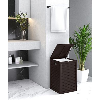 Spa Mocha-Shield Medium-Size Teak Laundry or Storage Hamper
