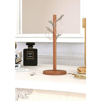 Manada Teak & Stainless Steel Jewelry Stand