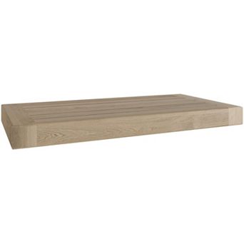 18" Moa Mist-Shield Floating Teak Wall Shelf