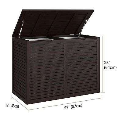 Spa Mocha-Shield Large-Size Double Teak Laundry or Storage Hamper