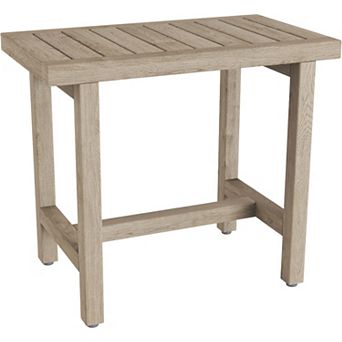 Patented 24" Spa Mist-Shield Lotus Teak Shower Bench with Elevated Height