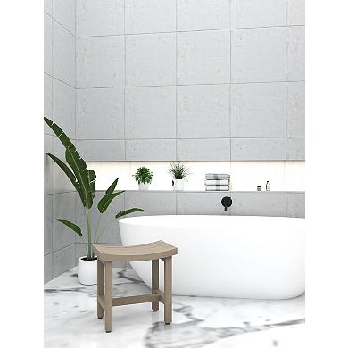 Patented 18" Sumba Mist-Shield Lotus Teak Shower Bench with Elevated Height