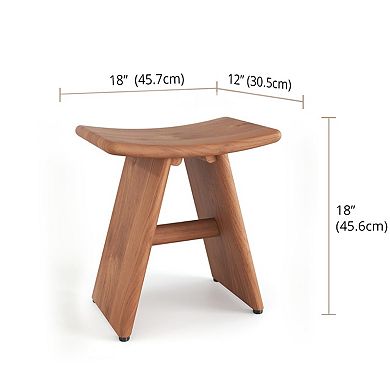 18" Asia-Bjon Lite Solid Top Teak Shower Bench