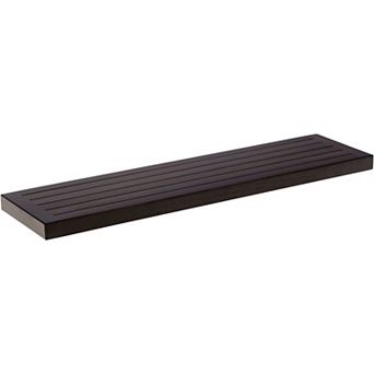 36" Moa Mocha-Shield Floating Teak Wall Shelf