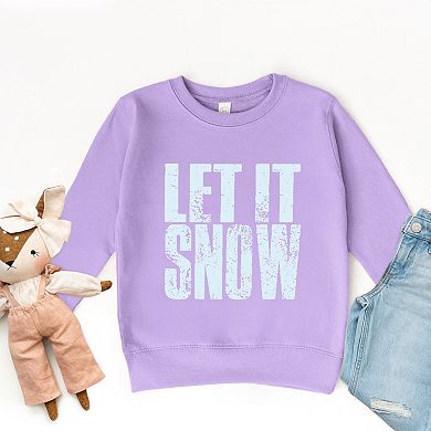 Let It Snow Block Distressed - Toddler Graphic Sweatshirt