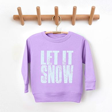 Let It Snow Block Distressed - Toddler Graphic Sweatshirt