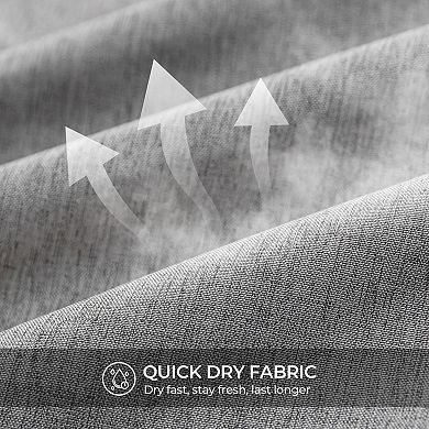 Farmhouse Linen Textured No Hook Quick Dry Shower Curtain Liner Set