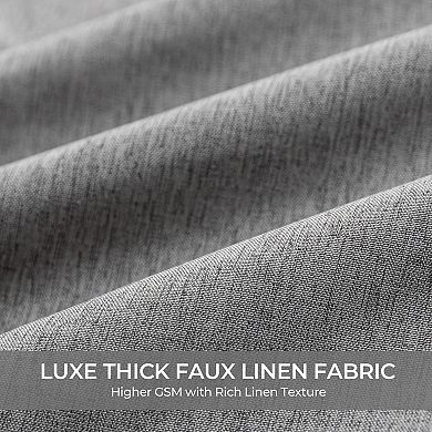 Farmhouse Linen Textured No Hook Quick Dry Shower Curtain Liner Set