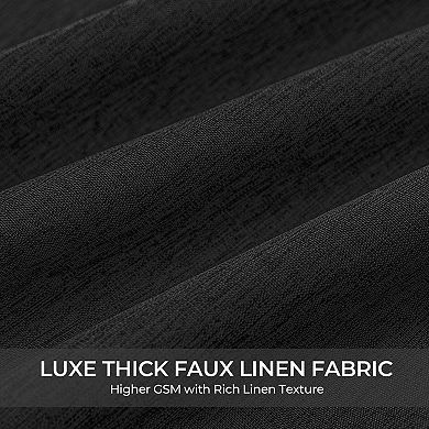 Farmhouse Linen Textured Quick Dry No Hook Shower Curtain Liner Set