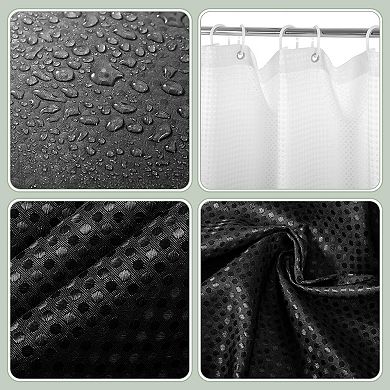 Bathroom Decor Set Shower Curtain Chenille Bath Mats Waterproof Hooks
