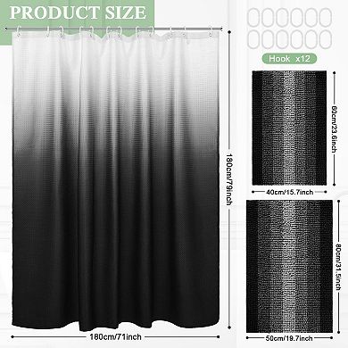 Bathroom Decor Set Shower Curtain Chenille Bath Mats Waterproof Hooks