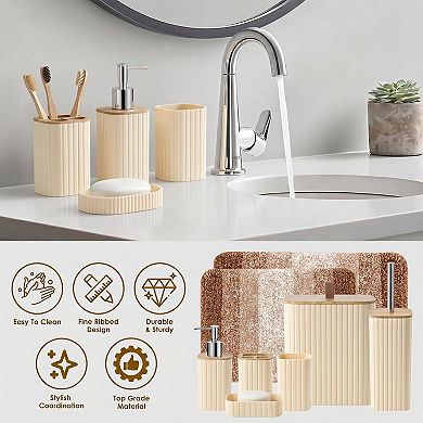 25 Piece Complete Bathroom Set With Shower Curtain Rugs Towels And Accessories