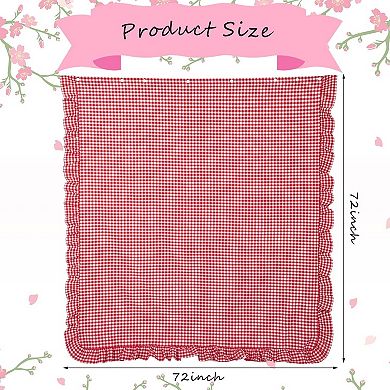 Farmhouse Checkered Plaid Shower Curtain With Hooks Cotton Bathroom Decor