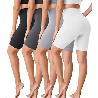 Womens 4-Pack High Waisted Stretchy Soft Yoga Lounge Shorts