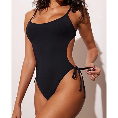 Women's Strappy Cutout Swimsuit Adjustable Straps Removable Pads Quick Dry Beach Bathing Suit